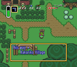 The sign to the north of Kakariko